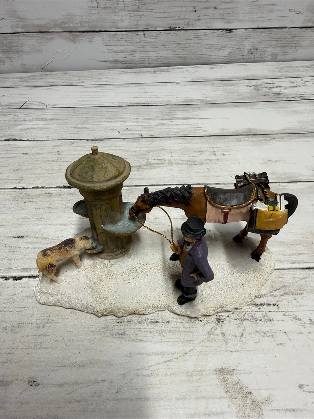Lemax Christmas Village Horse & Dog Drinking
Water From Trough
